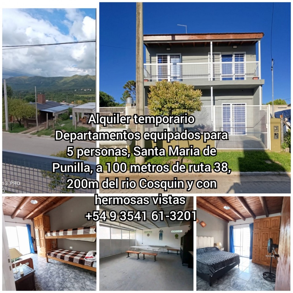 Dos departamentos con vista a las sierras